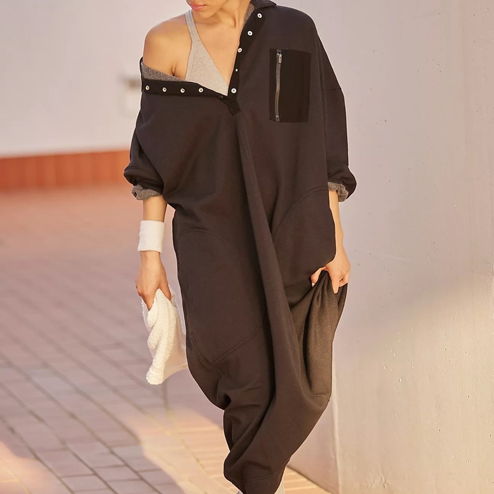 FREE PEOPLE Movement Block Party Sweat Pullover Dress Small SOLD OUT